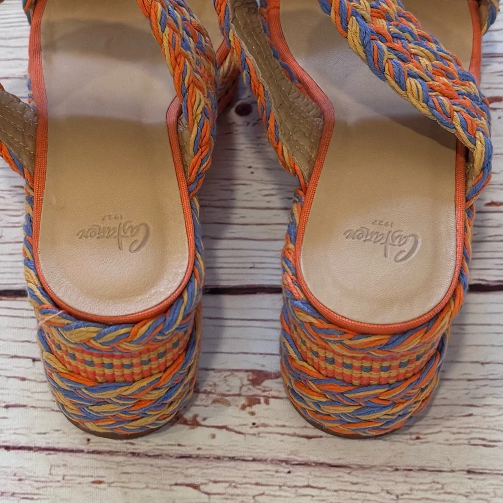 CASTANER Querima Espadrille Wedge Sandals in Naranja Multi Sz 40 Sz 10
